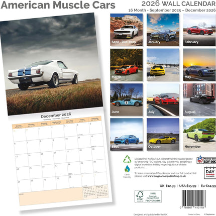 Dayplanner American Muscle Cars Kalender 2026