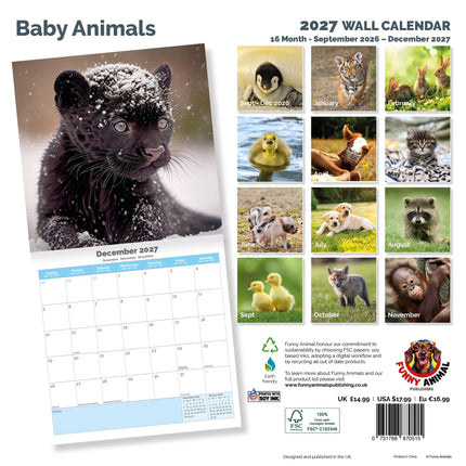 Dayplanner Baby Dieren Kalender 2027