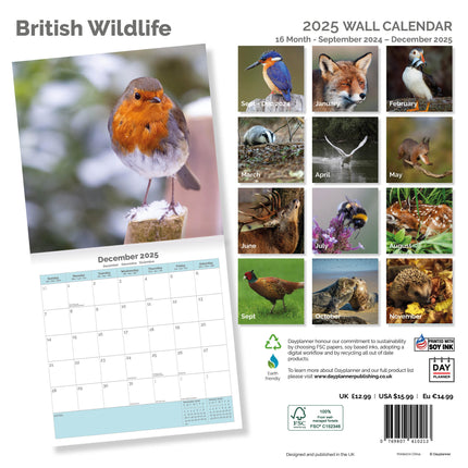 Dayplanner British Wildlife Kalender 2025