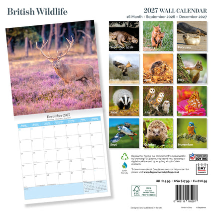 Dayplanner British Wildlife Kalender 2026