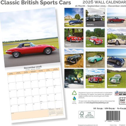 Dayplanner Classic British Sports Cars Kalender 2026