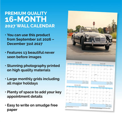 Dayplanner Classic British Sports Cars Kalender 2027
