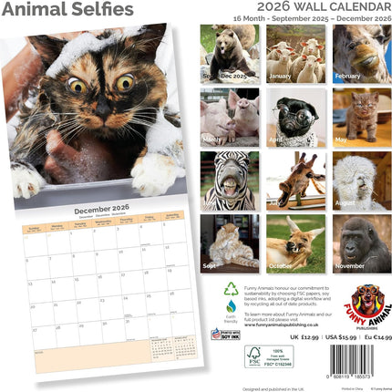 Dayplanner Dieren Selfies Kalender 2026