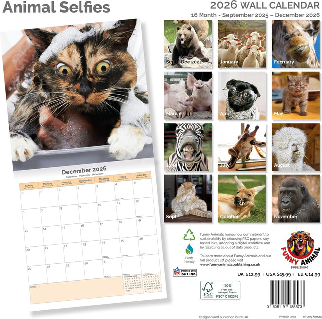 Dayplanner Dieren Selfies Kalender 2026