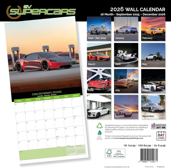 Dayplanner EV Supercars Kalender 2026