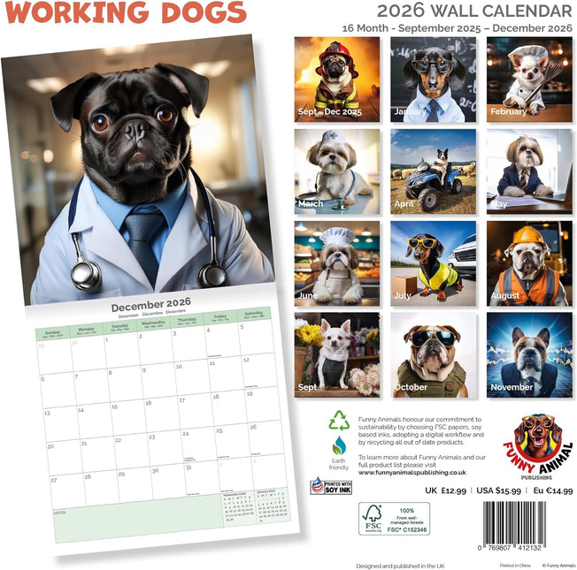 Dayplanner Honden aan het Werk Kalender 2026