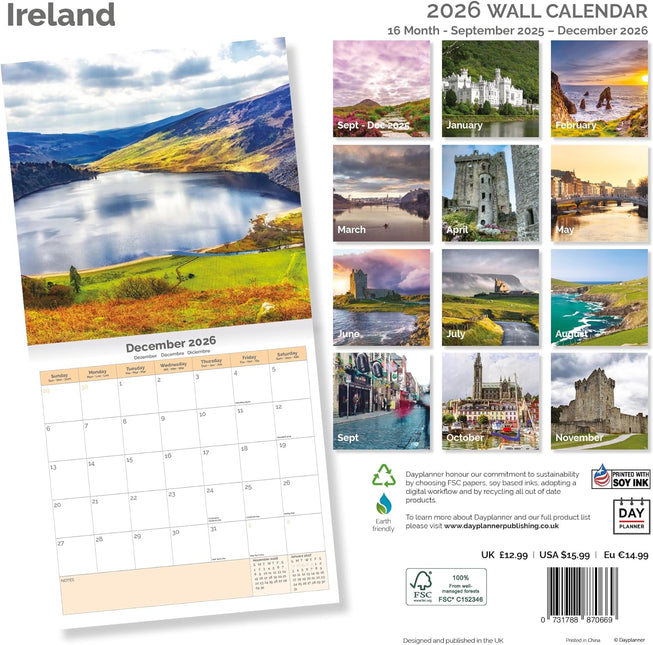 Dayplanner Ierland Kalender 2026