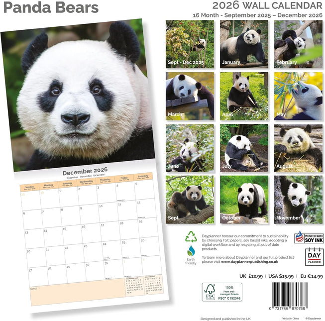 Dayplanner Panda Kalender 2026