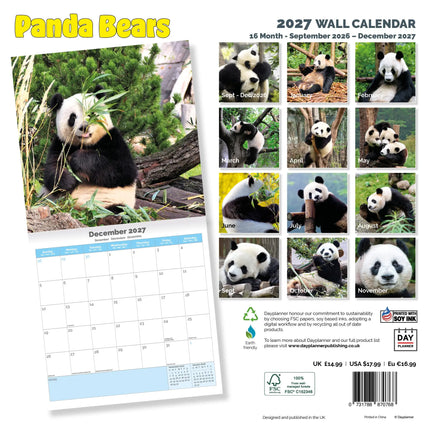 Dayplanner Panda Kalender 2027