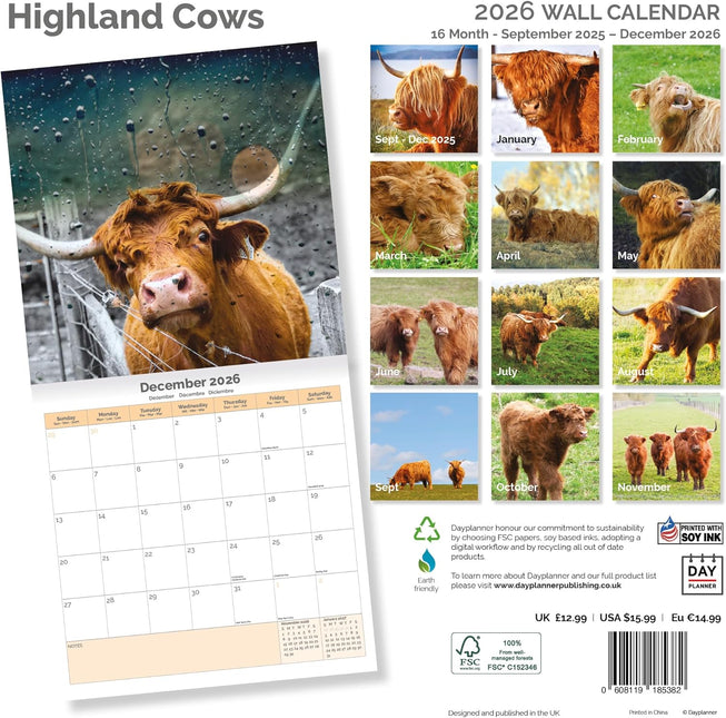 Dayplanner Schotse Hooglanders Kalender 2026