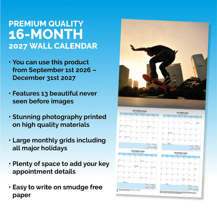 Dayplanner Skateboard Kalender 2027