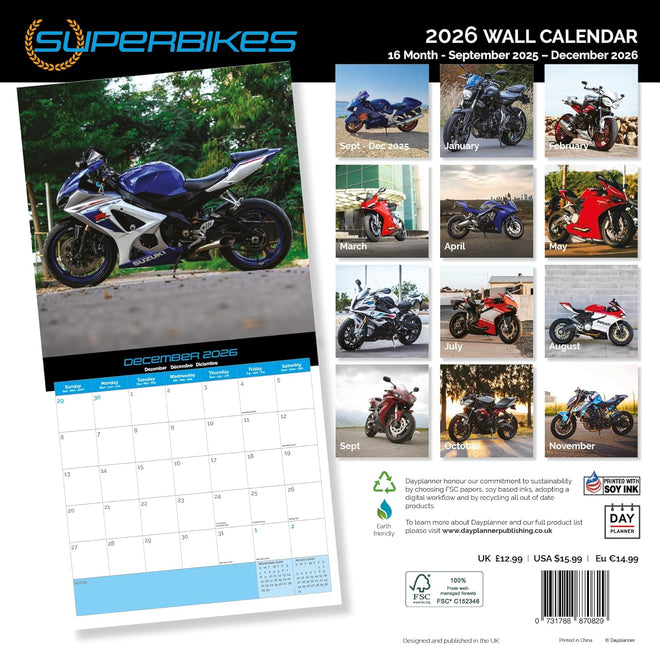Dayplanner Superbikes Kalender 2026