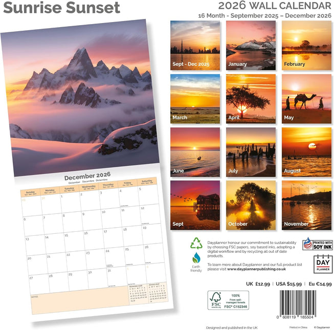 Dayplanner Zonsondergang Kalender 2026