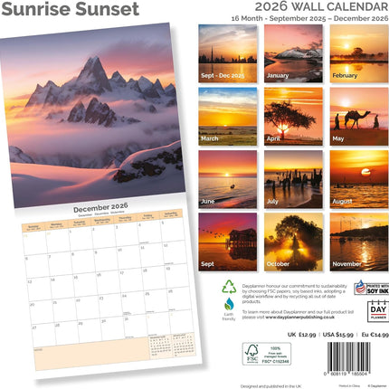 Dayplanner Zonsondergang Kalender 2026