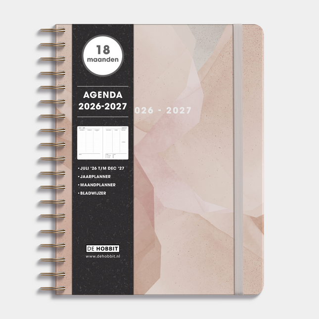 De Hobbit 18 Maanden Agenda 2026-2027 ±A4 Abstract Oudroze