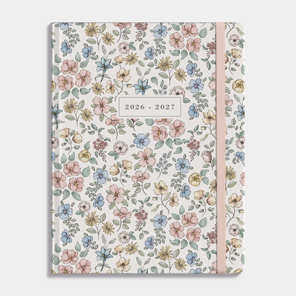 De Hobbit 18 Maanden Agenda 2026-2027 ±A4 Pastel Bloemetjes