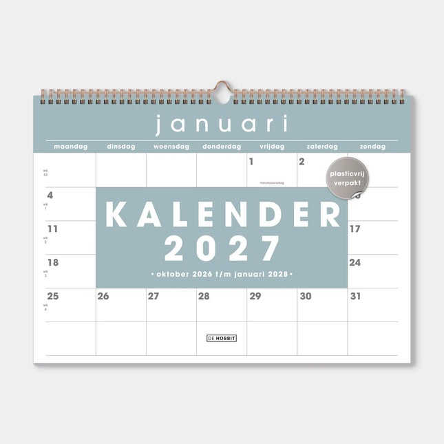 De Hobbit A3 Maandkalender 2027 Grijs Groen