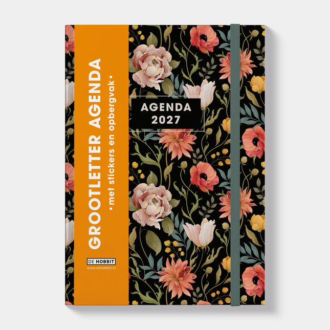 De Hobbit A4 Grootletter Agenda 2027 Vintage Bloemen