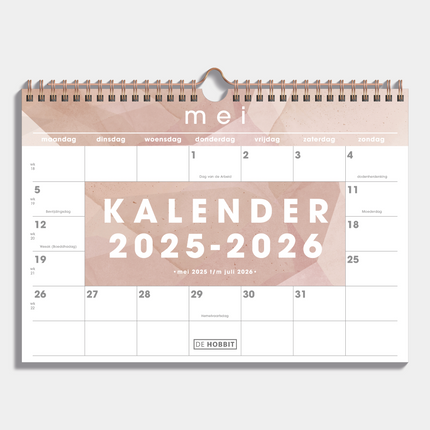 De Hobbit A4 Maandkalender 2025 - 2026 Abstract Oudroze