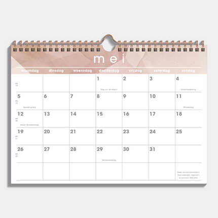 De Hobbit A4 Maandkalender 2025 - 2026 Abstract Oudroze