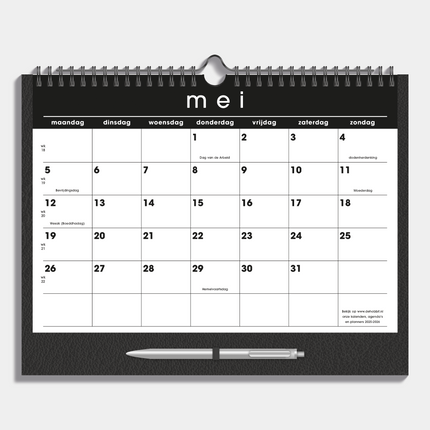 De Hobbit A4 Maandkalender 2025 - 2026 Zwart Lederlook