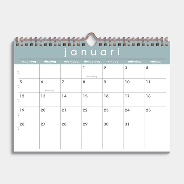 De Hobbit A4 Maandkalender 2026 Mint