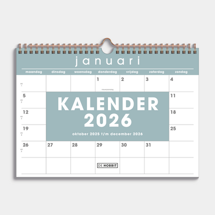 De Hobbit A4 Maandkalender 2027 Mint