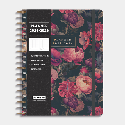De Hobbit A4 Planner 2025 - 2026 Bloemen Klassiek