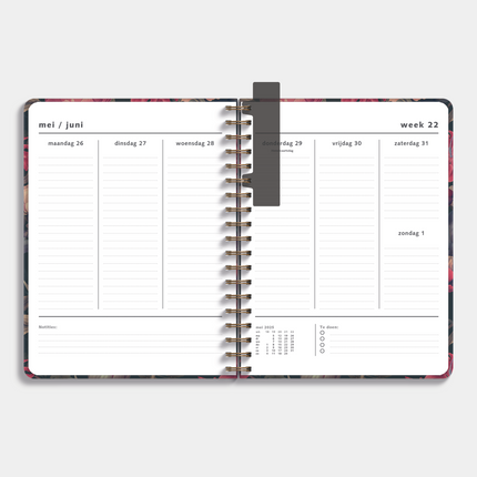 De Hobbit A4 Planner 2025 - 2026 Bloemen Klassiek