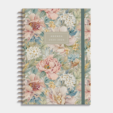 De Hobbit A4 Ringband Agenda 2025 - 2026 Vintage Bloemen