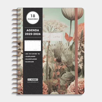 De Hobbit A4 Ringbandagenda 18 Maanden 2025 - 2026 Veldbloemen