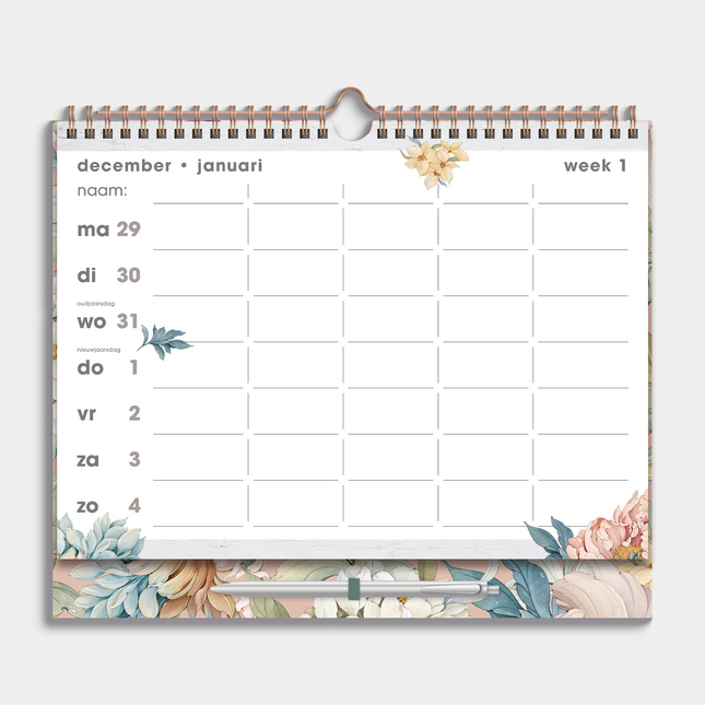 De Hobbit A4 Spiraal Familieplanner 2026 met Pen