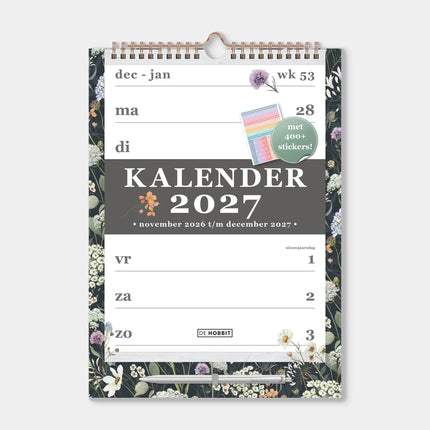De Hobbit A4 Spiraalkalender 2027 Weidebloemen