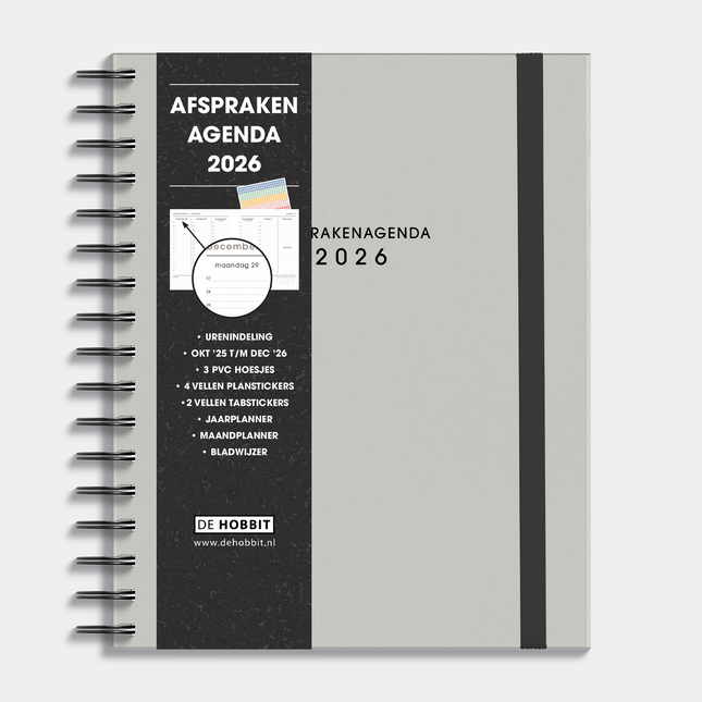 De Hobbit A5+ Afsprakenagenda 2026 Grijs
