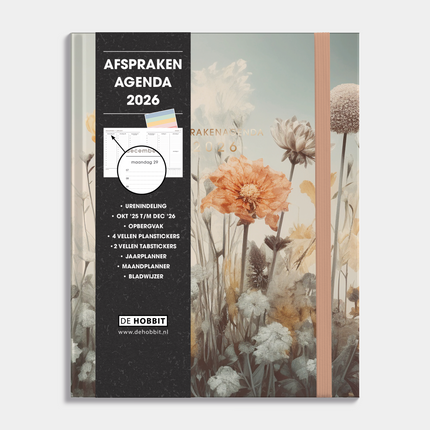 De Hobbit A5+ Afsprakenagenda 2026 Veldbloemen