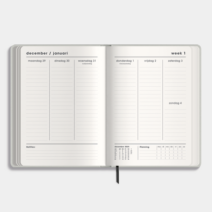 De Hobbit A5 Agenda Flex Grijs 2026
