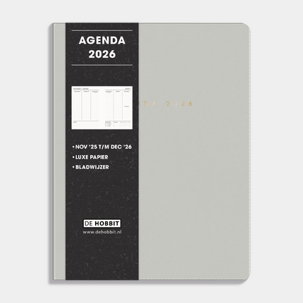De Hobbit A5 Agenda Flex Grijs 2026