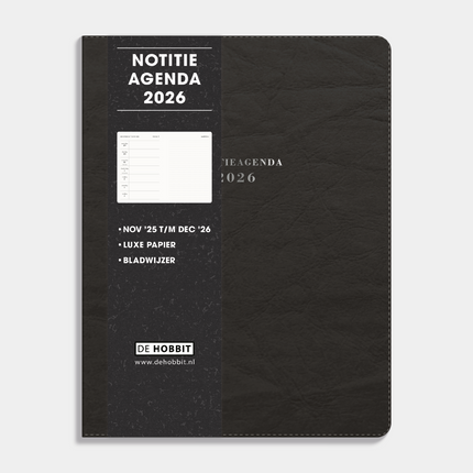 De Hobbit A5 Agenda Flex Notitie Zwart 2026