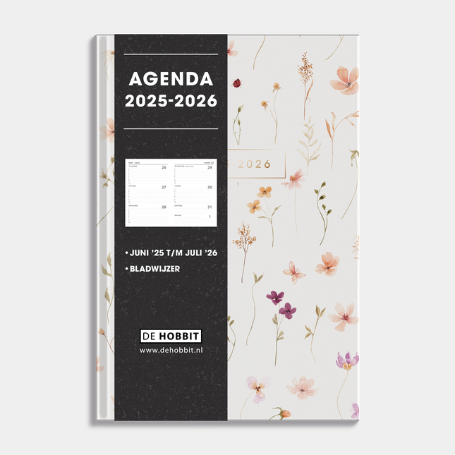 De Hobbit A5 Basic Agenda 2025-2026 Bloemen