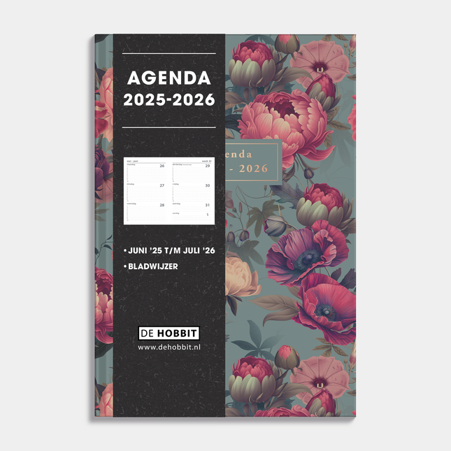 De Hobbit A5 Basic Agenda 2025-2026 Bloemen