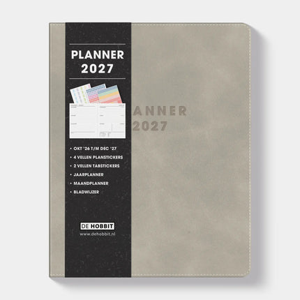 De Hobbit A5 Flex Planner 2027 Warmgrijs