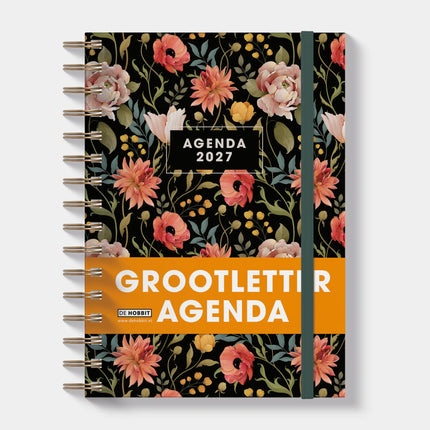 De Hobbit A5 Grootletter Agenda 2027 Vintage Bloem