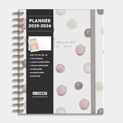 De Hobbit A5+ Planner 2025 - 2026 Waterverf Stip