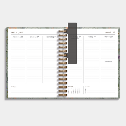 De Hobbit A5+ Planner 2026 - 2027 Aquarel Bloemen