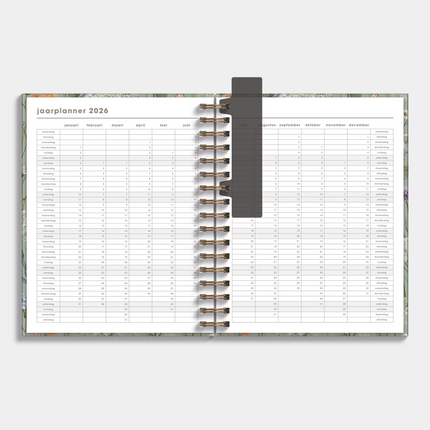 De Hobbit A5+ Planner 2026 - 2027 Aquarel Bloemen