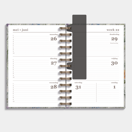 De Hobbit <A5 Ringband Agenda 2025-2026 Aquarel Bloem