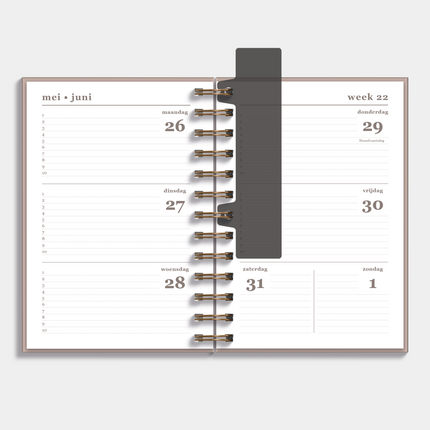 De Hobbit <A5 Ringband Agenda 2025-2026 Aquarel Bloemetjes