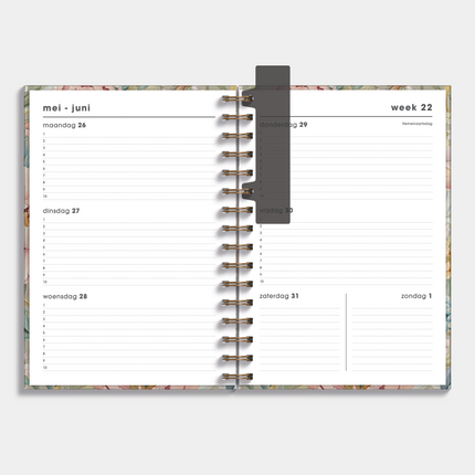 De Hobbit A5 Ringband Agenda 2025 - 2026 Vintage Bloem