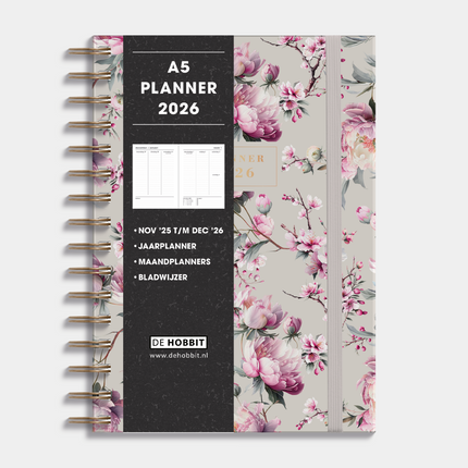 De Hobbit A5 Ringband Planner 2026 Kersenbloesem