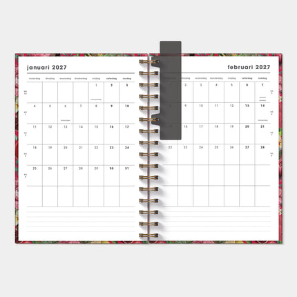 De Hobbit A5 Ringband Planner 2027 Rood Botanisch